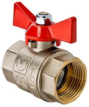 Кран шаровой Valtec Base рукоятка бабочка 1/2" вн.-вн.VT 217.N.04