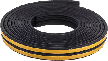 Уплотнитель ТДВ самоклеящийся для дверей и окон Е профиль EPDM черный 6 м 9*4 мм 1502010