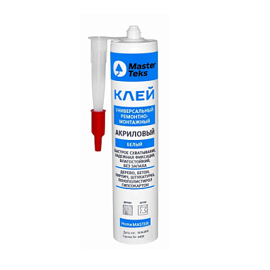 Клей MasterTeks HomeMaster акриловый ремонтно-монтажный универсальный белый 400 г К