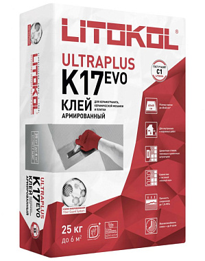 Клей Litokol K17 фиброармированный для керамической плитки и керамогранита серый 25 кг