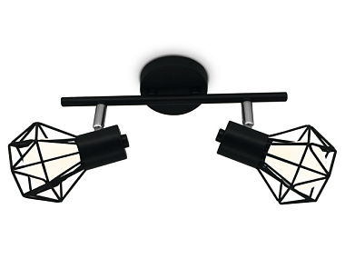 Спот настенно-потолочный Ambrella TR8621/2 BK/CH черный/хром E27*2 max 40W 260*91*175