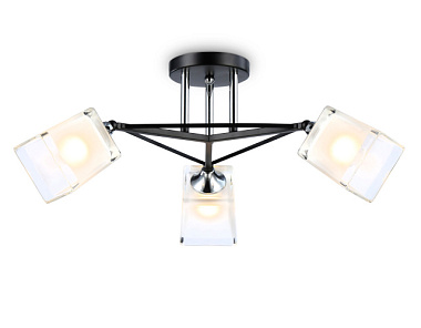 Люстра Ambrella TR303072/3 BK/CH/FR черный/хром/белый матовый E27/3 max 40W D560*250