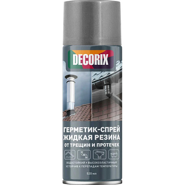 Аэрозоль DECORIX Герметик-спрей жидкая резина высокоэластичный 520 мл полупрозрачный 0126-04 DX