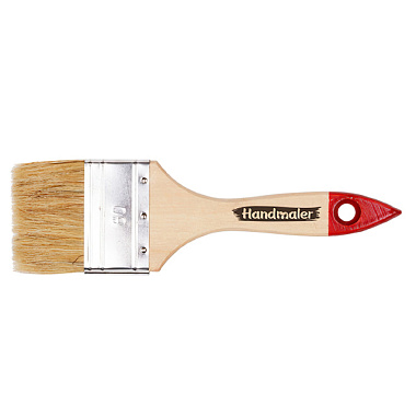 Кисть плоская Handmaler светлая натуральная щетина деревянная лакированная ручка 60 мм 1001-60