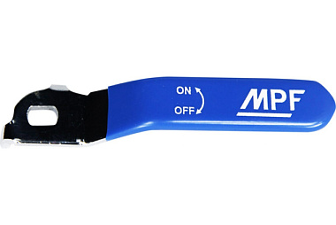 Ручка MPF длинная усиленная, для крана, 1/2" - 3/4", прорезиненная Синяя, MP-У ИС.131177