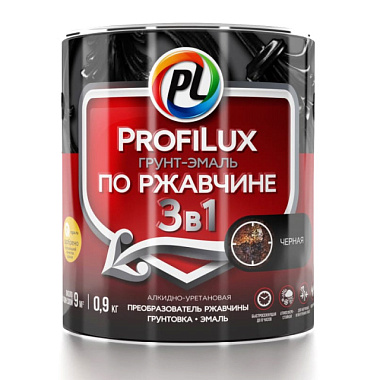 Грунт-эмаль Profilux по ржавчине 3 в 1 черная 1,9 кг