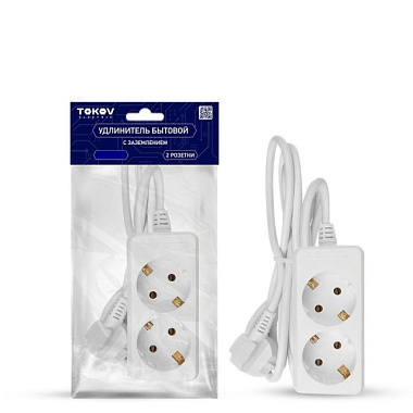 Удлинитель TOKOV ELECTRIC 2*2 м с заземл. 16А 3*1 TKE-C01-BU2-2-1-Z
