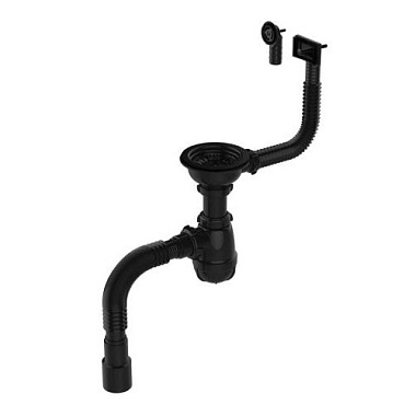 Сифон для мойки Zegor Black с черной металлической решеткой 3 1/2"*40 Z-PRO-BL-1008