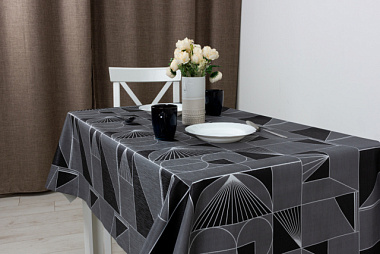 Клеенка Dasch Flora Silver Геометрия нуар 140 см LBZ-81280J1 12864