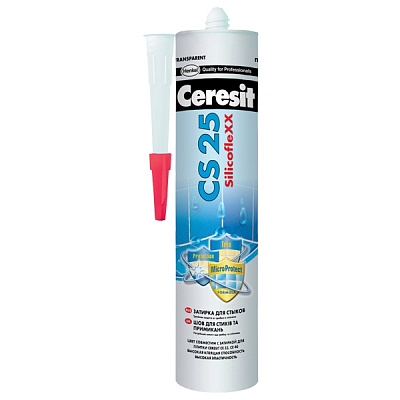Затирка Ceresit CS 25 эластичная силиконовая для стыков Белый 280 мл 1095674