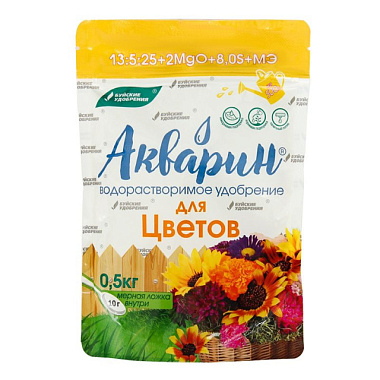 Удобрение Буйские удобрения Акварин Для цветов дой-пак 0,5 кг