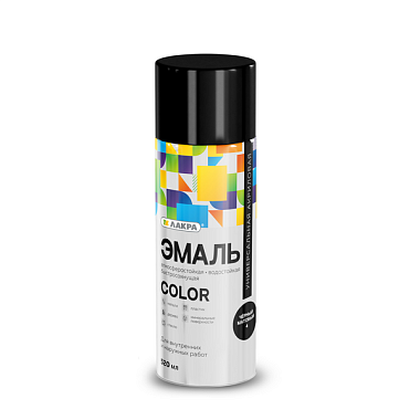 Аэрозоль Лакра Color Эмаль универсальная Черный матовый 4 8300142