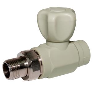 Кран радиаторный Политэк прямой Серый 20*1/2" PPR 9910012012с