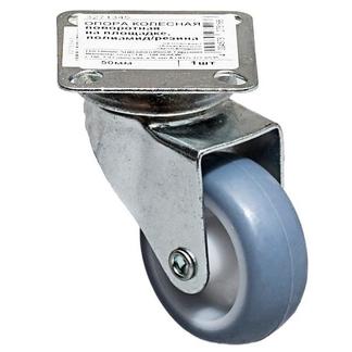Опора колесная Стройбат поворотная на площадке пласт/резин серый 75мм 556200