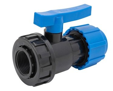 Кран Политэк ТПК-Аква шаровый компрессионный ВР разъемный d 25 х 1/2" 554222512