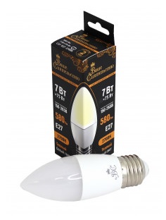 Лампа светодиодная Ваше Сиятельство свеча C37 E27 7W 580lm 2700K 2K 110*37 матов пласт/алюм IC 2г 