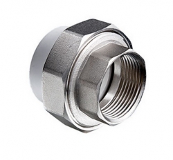 Муфта Политэк разъемная с внутренней резьбой Белая 25*3/4 PPR 9801002534