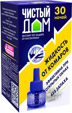Жидкость от комаров Чистый дом 30 ночей 02-605