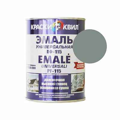 Эмаль Краски Квил ПФ-115 Универсальная Светло-серая 0,9 кг