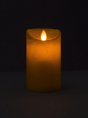 Светильник Lucia Свеча 005-12 золотая восковая св/диод. свеча 7.5*H12.5см имитир. пламя на 3xAAA