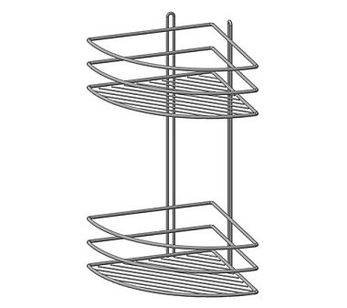 Полка ProfFerro угловая 2-ярусная овал классик ПП белый муар