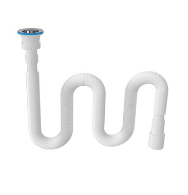 Гофросифон Nova Plastik удлиненый I=1400, выпуск 70мм,выход гибкая труба 1 1/2- Ø40/50