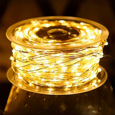 Гирлянда Феникс-Презент 500 LED ламп теплый белый 8 режимов питание от сети IP44 50 м 93627