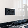 Розетка Werkel двойная с заземлением черный матовый W1172008