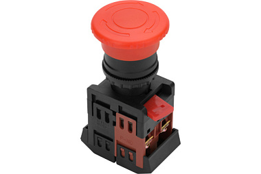 Выключатель Duwi Грибок AE-22 кнопочный красный 380В 10А с фиксацией d 22 мм 1з+1р 26863 5