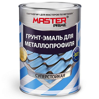 Грунт-эмаль Farbitex Master Prime для металлопрофиля RAL3003 рубиново-красный 0,9 кг 