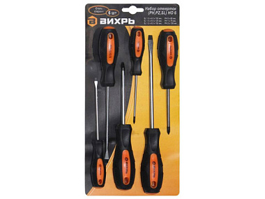 Набор отверток Вихрь PH,PZ,SL НО 6 шт 73/6/2/13*