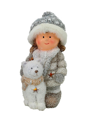 Фигурка Феникс-Презент декоративная из керамики со светодиодной подсветкой 8,5*15*9 см 95469