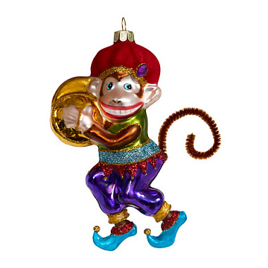 Украшение Holiday Classics Обезьяна Восточный танец стекло 7*4,5*13 см GLT1043
