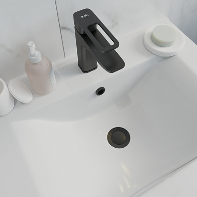 Выпуск Iddis Slide черный для умывальника с переливом SLIB000i88