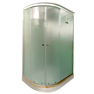 Душевая кабина Eva Gold F121WS-R правая низкий поддон рифл стекло белая стенка хром мат 80*120 см