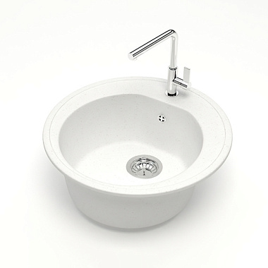 Мойка Aquadream каменная круглая матовая белый 505*191 3/G31 