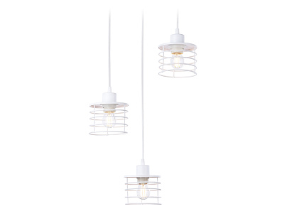 Светильник подвесной Ambrella TR8078/3 WH в стиле лофт белый E27*3 max 40W D372*1170***
