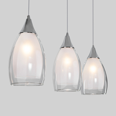 Cветильник подвесной Eurosvet со стеклянными плафонами хром 50285/3***