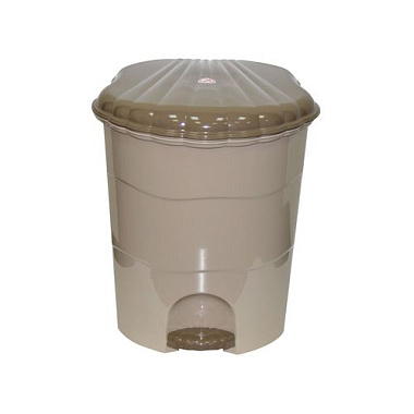 Ведро ВиолетПласт для мусора с педалью Латте/капучино 7 л 220*235*270 мм 150720/050720