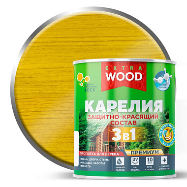 Состав защитно-красящий Farbitex Wood Extra Карелия 3 в 1 для древесины сосна 0,75 л
