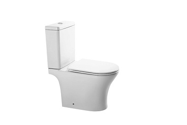 Унитаз-компакт Eva Gold EG301T безобод круг смыв сиденье тонкое ДП крепления арматура гориз выпуск