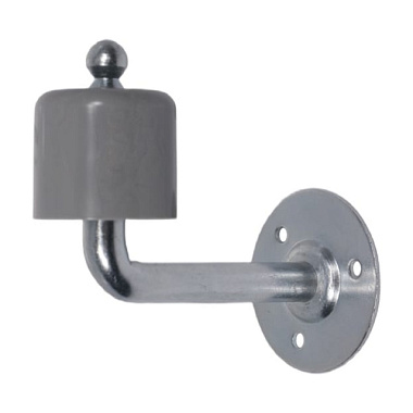 Ограничитель Левша дверной настенный с фиксатором серый 90 мм У4-9571.Сер