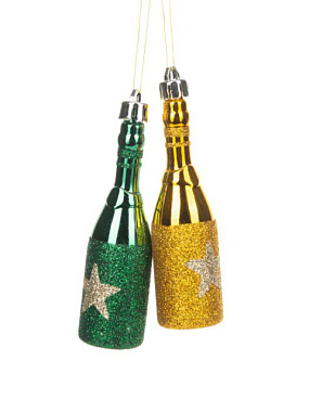 Украшение новогоднее подвесное Феникс-Презент Веселая пара 2,5*2,5*10 см 2 шт 89184