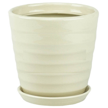 Горшок керамический Кольца бежевый d 17 см 523467
