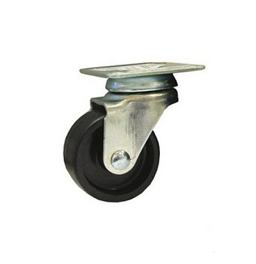 Опора колесная Стройбат поворотная на площадке черный пластик 25 мм