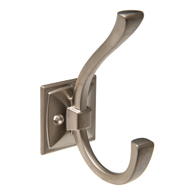 Крючок Kerron мебельный двухрожковый матовый никель KR 0390 SN