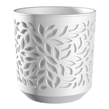Кашпо ВМС Leaves белый/белый 1,25 л КШ-9828