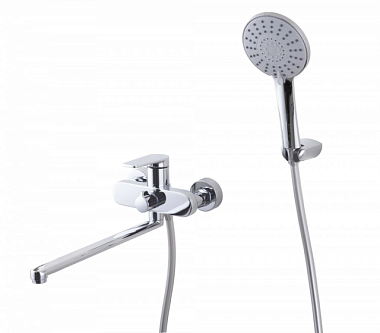 Смеситель D&K Bayern.Fürth для ванны с душем длинный излив хром DA1523301