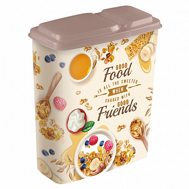 Емкость Бытпласт для сыпучих продуктов с декором 2,3л (то) 431255332