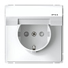 Розетка Systeme Electric ArtGallery с зазем со шторк с крышкой 16А IP44 механизм белый GAL440146